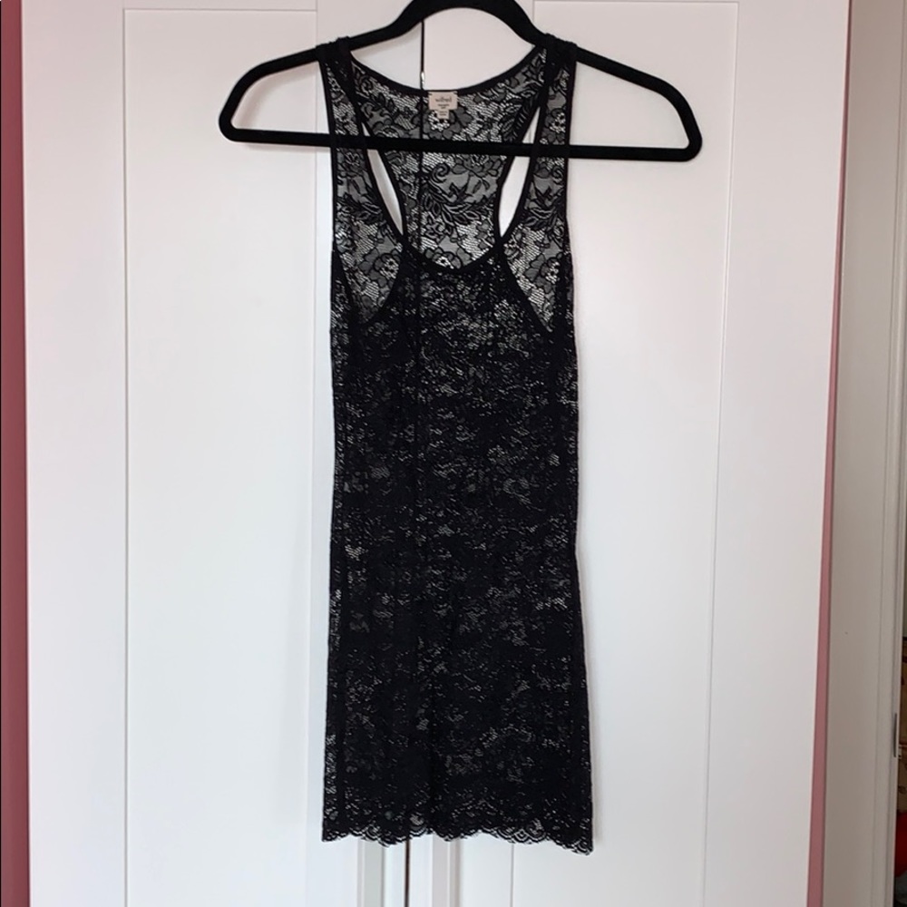 Wilfred Black Lace Long Tank